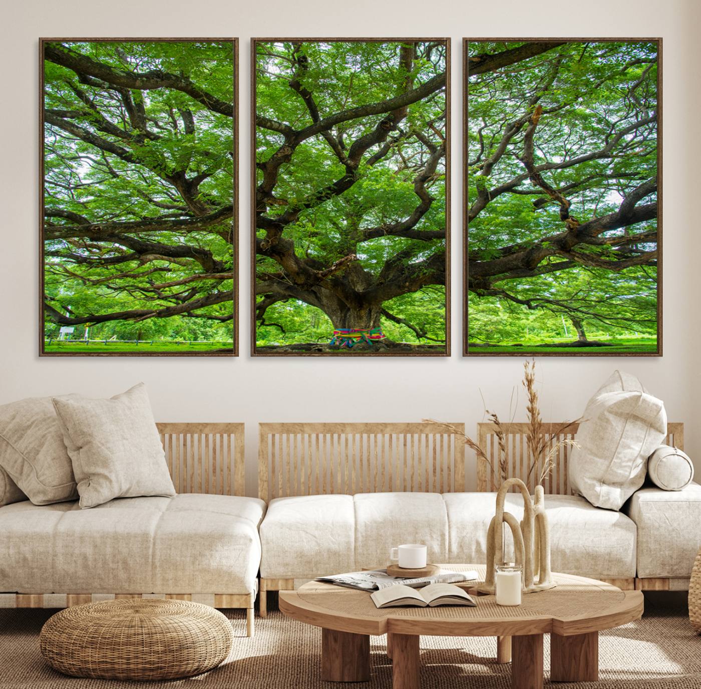 16118389-MGV-CV-36X24-Oak Tree Wall Art Print, Forest Canvas Wall Art for Home and Office, Framed Angel Oak Tree Canvas Art Printing
