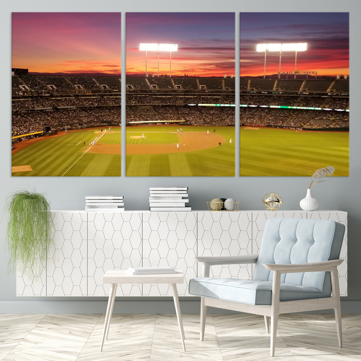 Oakland Athletics Baseball Team Print - Oakland Coliseum Stadium Wall Art Canvas Print