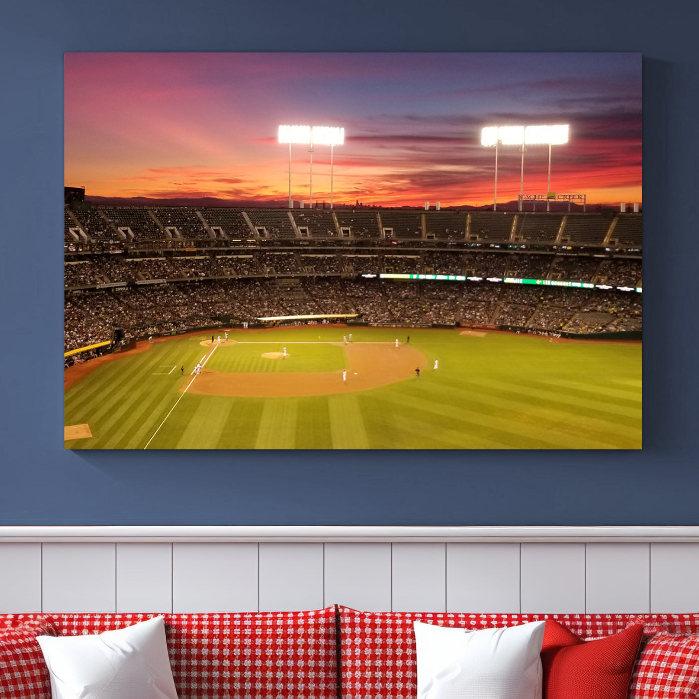 Oakland Athletics Baseball Team Print - Oakland Coliseum Stadium Wall Art Canvas Print