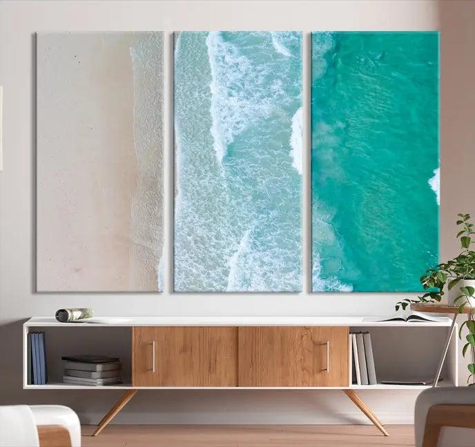 Ocean Aerial Wall Art Canvas Print 