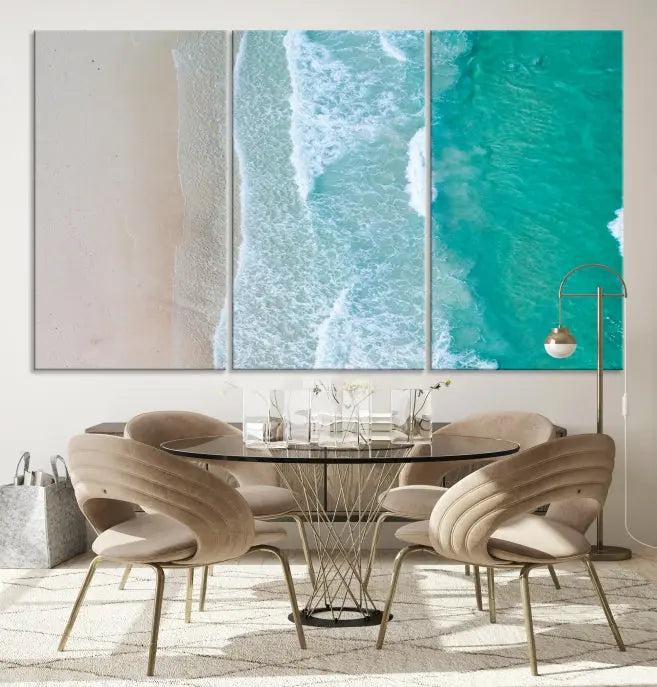 Ocean Aerial Wall Art Canvas Print 