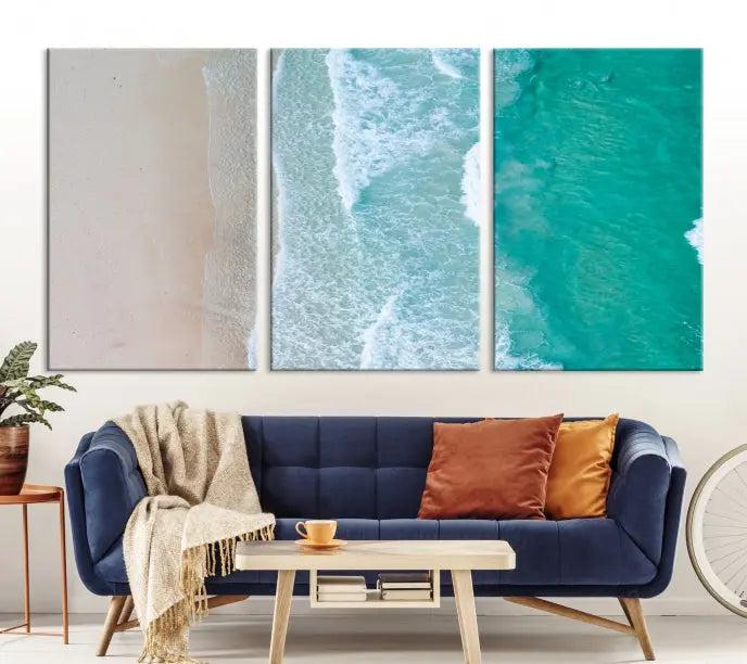 Ocean Aerial Wall Art Canvas Print 