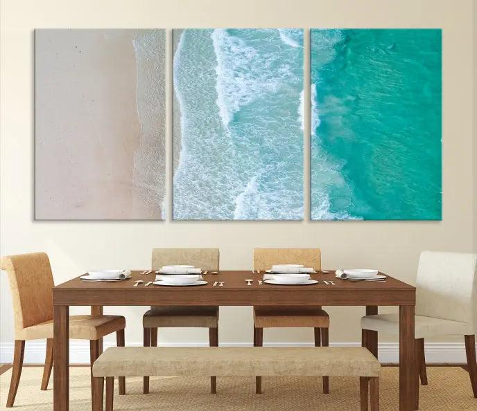 Ocean Aerial Wall Art Canvas Print 