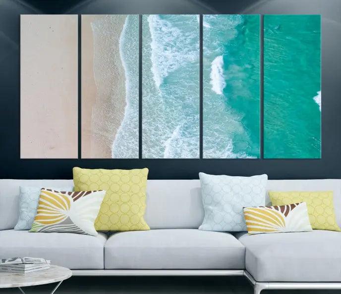 Ocean Aerial Wall Art Canvas Print 