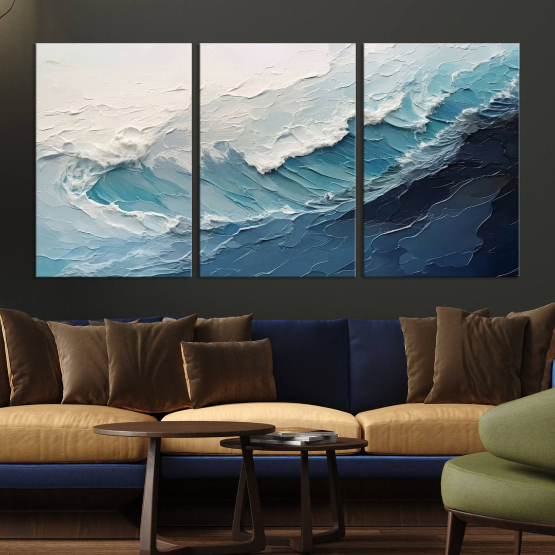 23887-MGV-CV-36X24-Ocean Wave Canvas Wall Art Print - Coastal Wall Decor for Living Room - Large Ocean Wave Wall Art Print for Beach and Coastal Home Decor