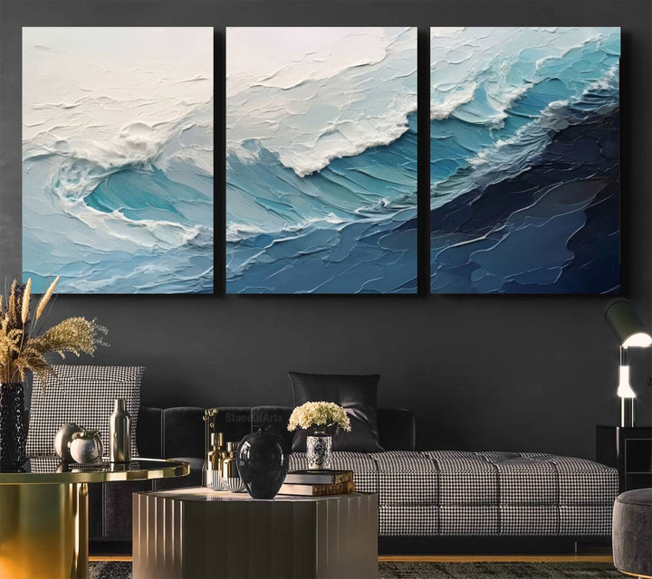 23887-MGV-CV-36X24-Ocean Wave Canvas Wall Art Print - Coastal Wall Decor for Living Room - Large Ocean Wave Wall Art Print for Beach and Coastal Home Decor