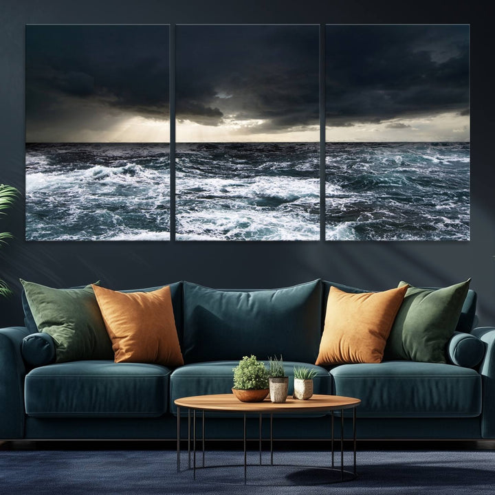 Ocean and Storm Canvas Art Print Hanging Great Print Ocean and