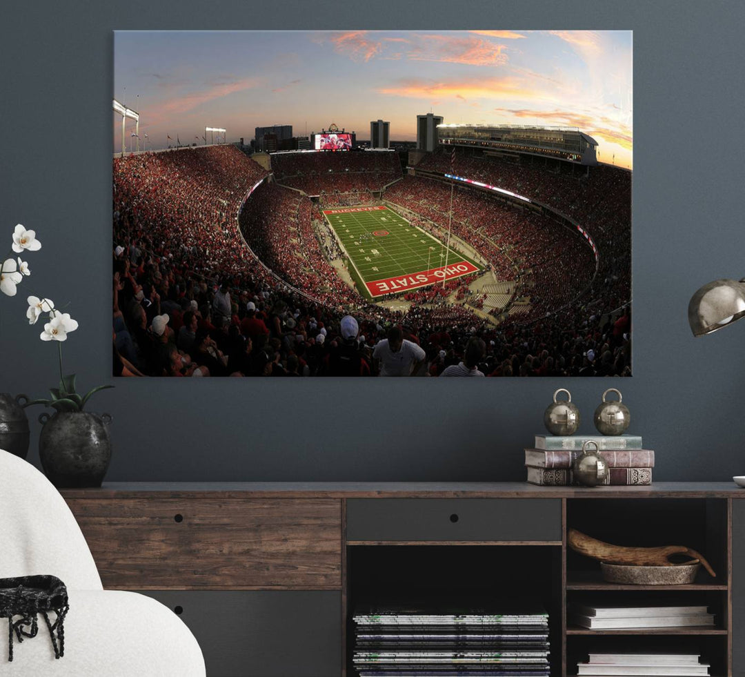 Ohio State University Buckeyes Football Team Print - Columbus Ohio Stadium Wall Art Canvas Print