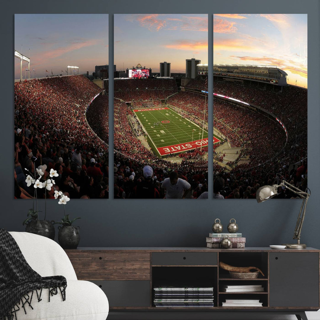 Ohio State University Buckeyes Football Team Print - Columbus Ohio Stadium Wall Art Canvas Print