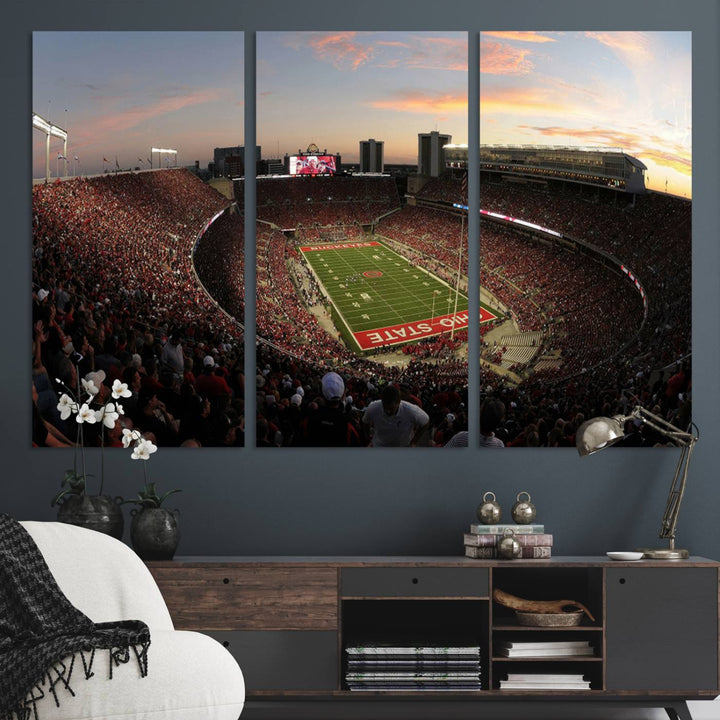 Ohio State University Buckeyes Football Team Print - Columbus Ohio Stadium Wall Art Canvas Print