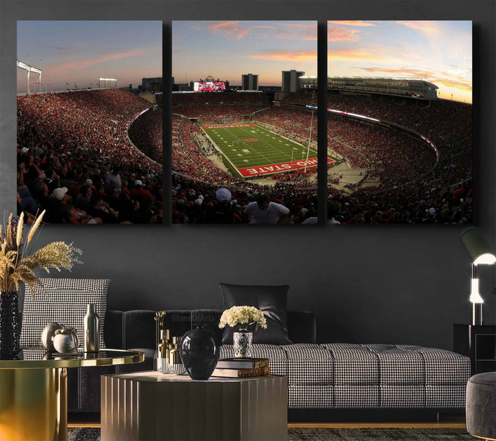 Ohio State University Buckeyes Football Team Print - Columbus Ohio Stadium Wall Art Canvas Print