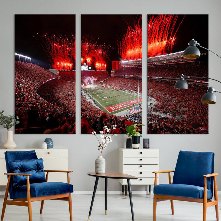 Ohio State University Buckeyes Football Team Print - Columbus Ohio Stadium Wall Art Canvas Print