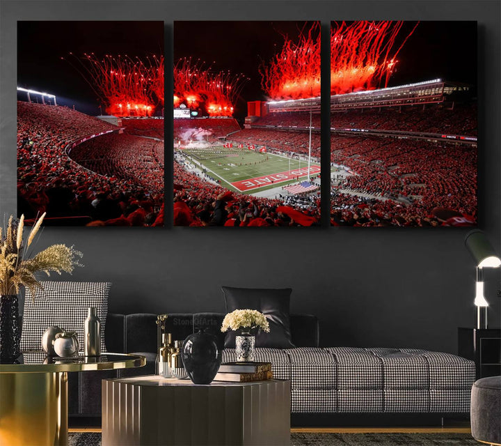 Ohio State University Buckeyes Football Team Print - Columbus Ohio Stadium Wall Art Canvas Print