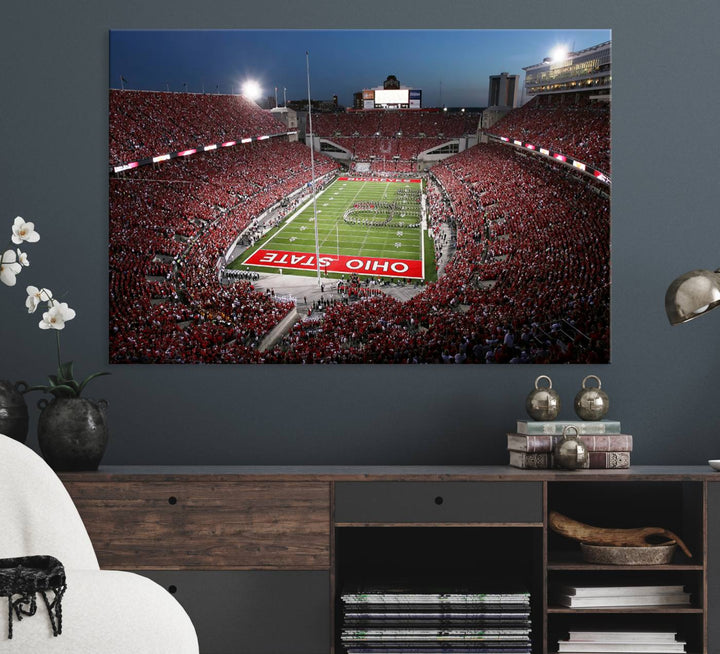 Ohio State University Buckeyes Football Team Print - Columbus Ohio Stadium Wall Art Canvas Print