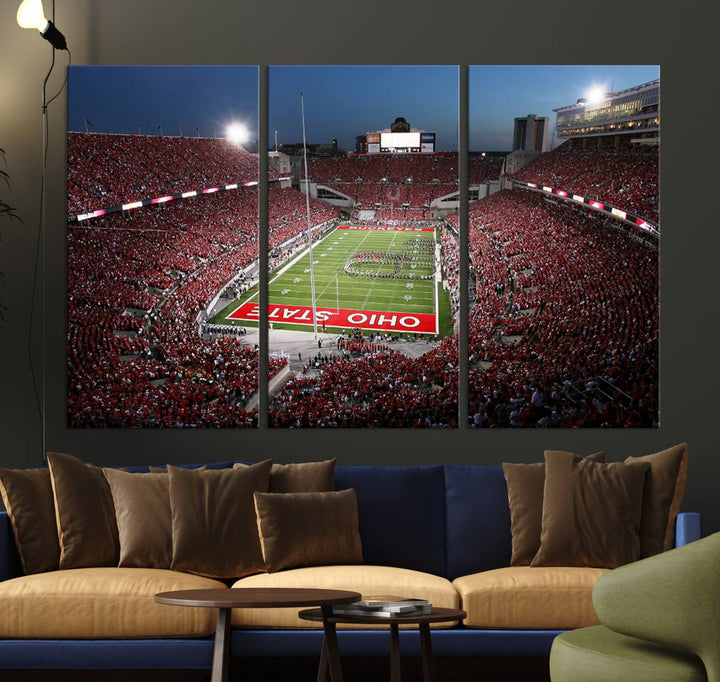 Ohio State University Buckeyes Football Team Print - Columbus Ohio Stadium Wall Art Canvas Print