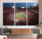 98743-MGV-CV-36X24-Ohio State University Buckeyes Football Team Print - Columbus Ohio Stadium Wall Art Canvas Print