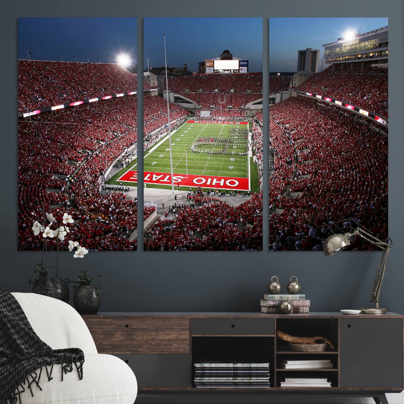 Ohio State University Buckeyes Football Team Print - Columbus Ohio Stadium Wall Art Canvas Print
