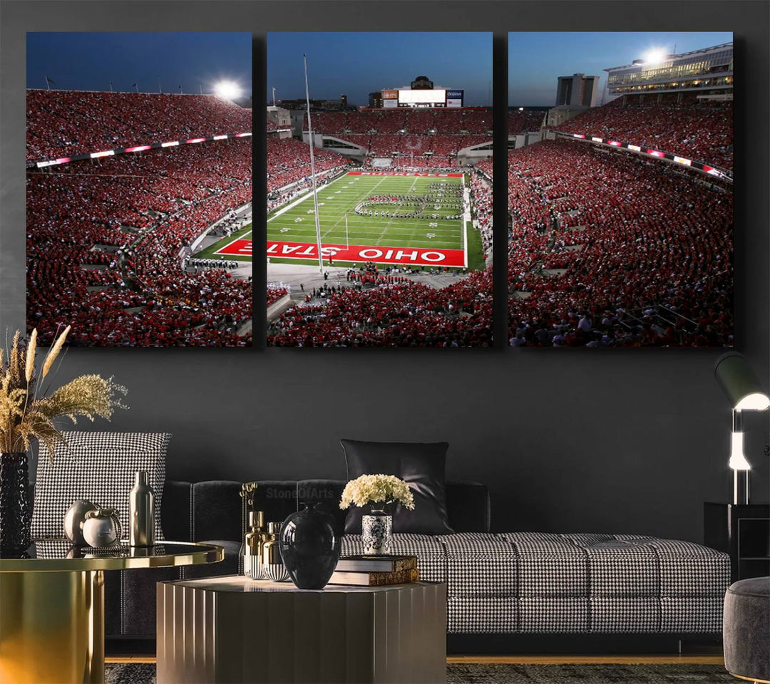 Ohio State University Buckeyes Football Team Print - Columbus Ohio Stadium Wall Art Canvas Print