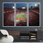98743-MGV-FC-48X32-3P_White-Ohio State University Buckeyes Football Team Print - Columbus Ohio Stadium Wall Art Canvas Print