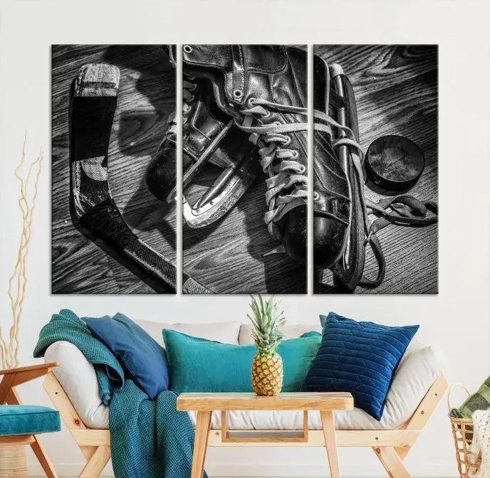 Old Pair of Mens Skates Wall Art Canvas, Men Skates Wall Art Print