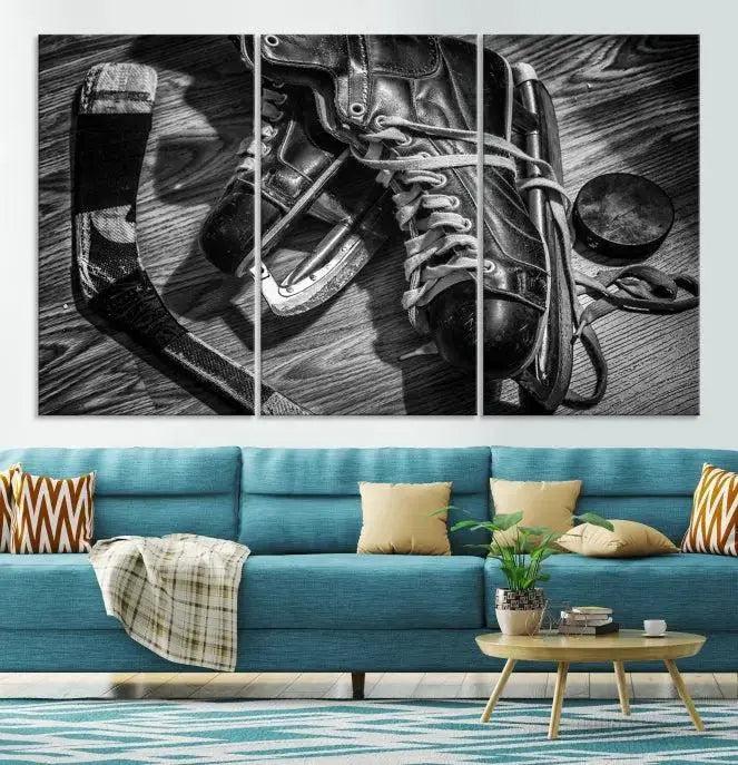 Old Pair of Mens Skates Wall Art Canvas, Men Skates Wall Art Print