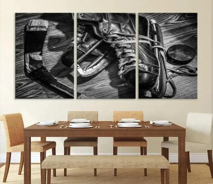 Old Pair of Mens Skates Wall Art Canvas, Men Skates Wall Art Print