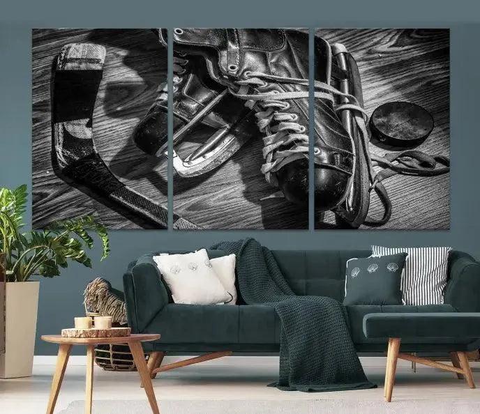 Old Pair of Mens Skates Wall Art Canvas, Men Skates Wall Art Print
