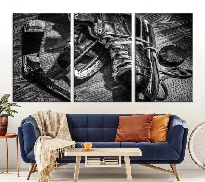 Old Pair of Mens Skates Wall Art Canvas, Men Skates Wall Art Print