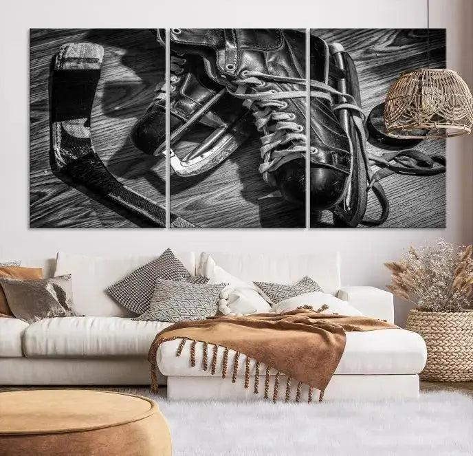 Old Pair of Mens Skates Wall Art Canvas, Men Skates Wall Art Print