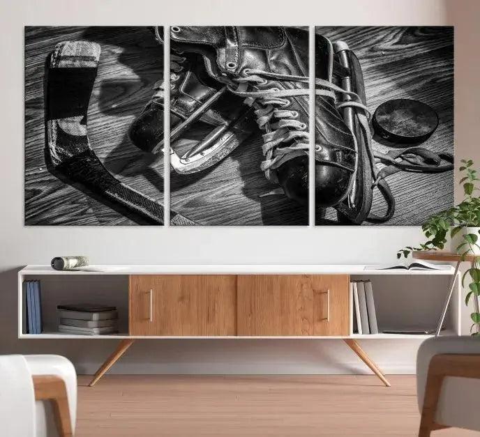 Old Pair of Mens Skates Wall Art Canvas, Men Skates Wall Art Print