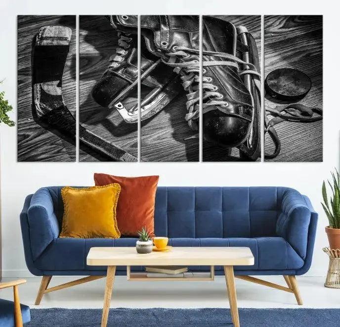 Old Pair of Mens Skates Wall Art Canvas, Men Skates Wall Art Print