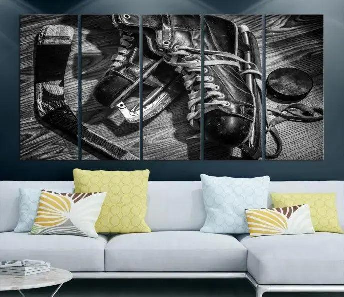 Old Pair of Mens Skates Wall Art Canvas, Men Skates Wall Art Print