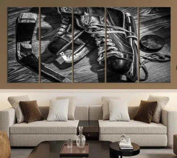 Old Pair of Mens Skates Wall Art Canvas, Men Skates Wall Art Print