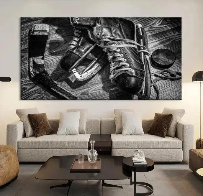 Old Pair of Mens Skates Wall Art Canvas, Men Skates Wall Art Print