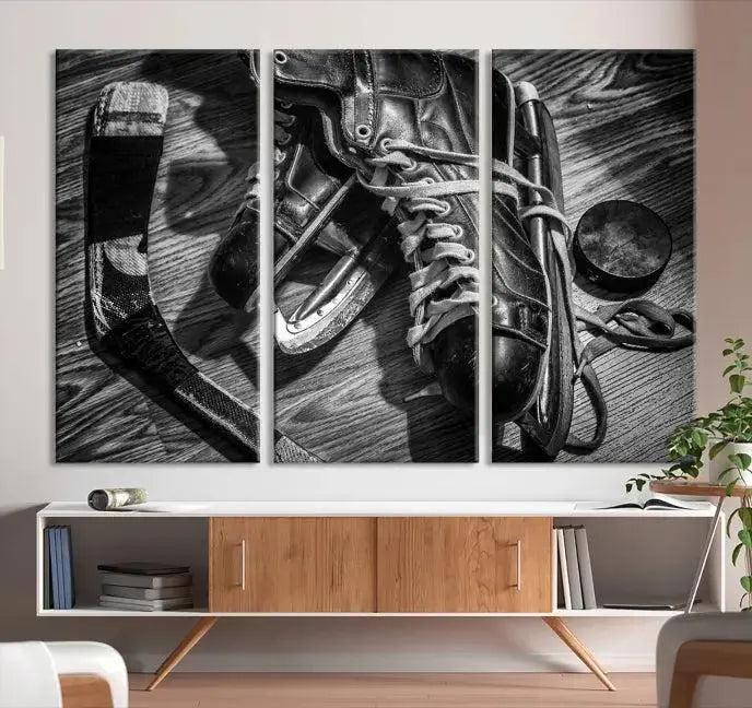 Old Pair of Mens Skates Wall Art Canvas, Men Skates Wall Art Print