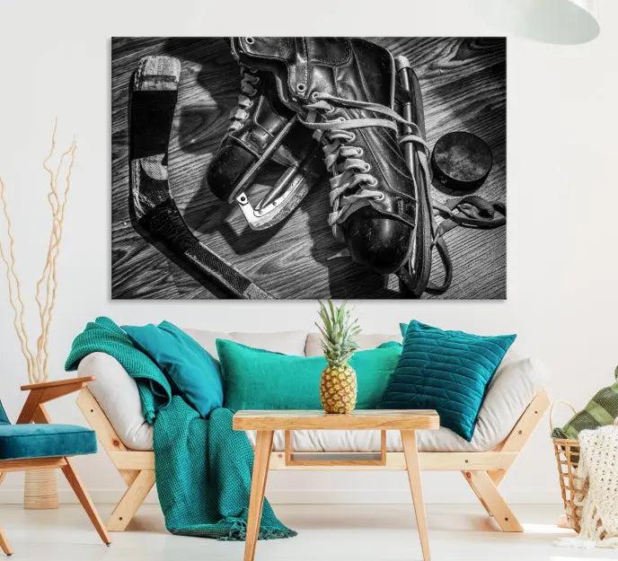 The "Old Pair of Men's Skates" wall art canvas print is crafted on museum-quality canvas with a UV-protective coating.