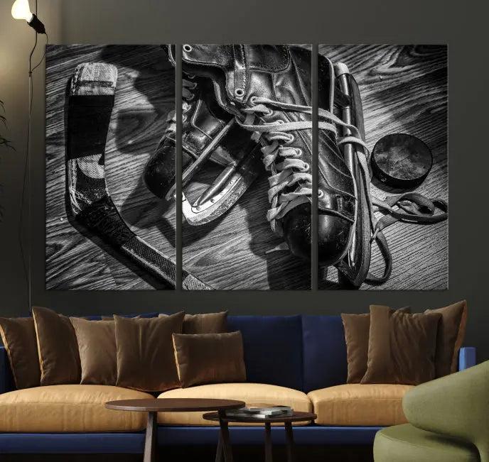 The "Old Pair of Men's Skates" wall art canvas print is crafted on museum-quality canvas with a UV-protective coating.