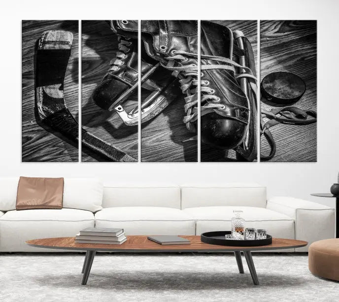 The "Old Pair of Men's Skates" wall art canvas print is crafted on museum-quality canvas with a UV-protective coating.