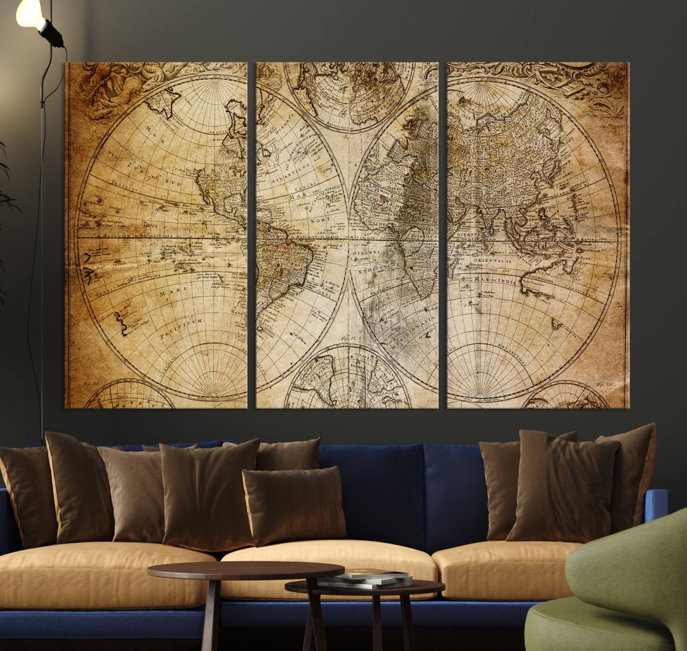 75053-MGV-CV-36X24-Push Pin World Map Canvas Print – Travel Tracker Wall Art for Couples, Perfect Anniversary Gift for Home or Office Decor