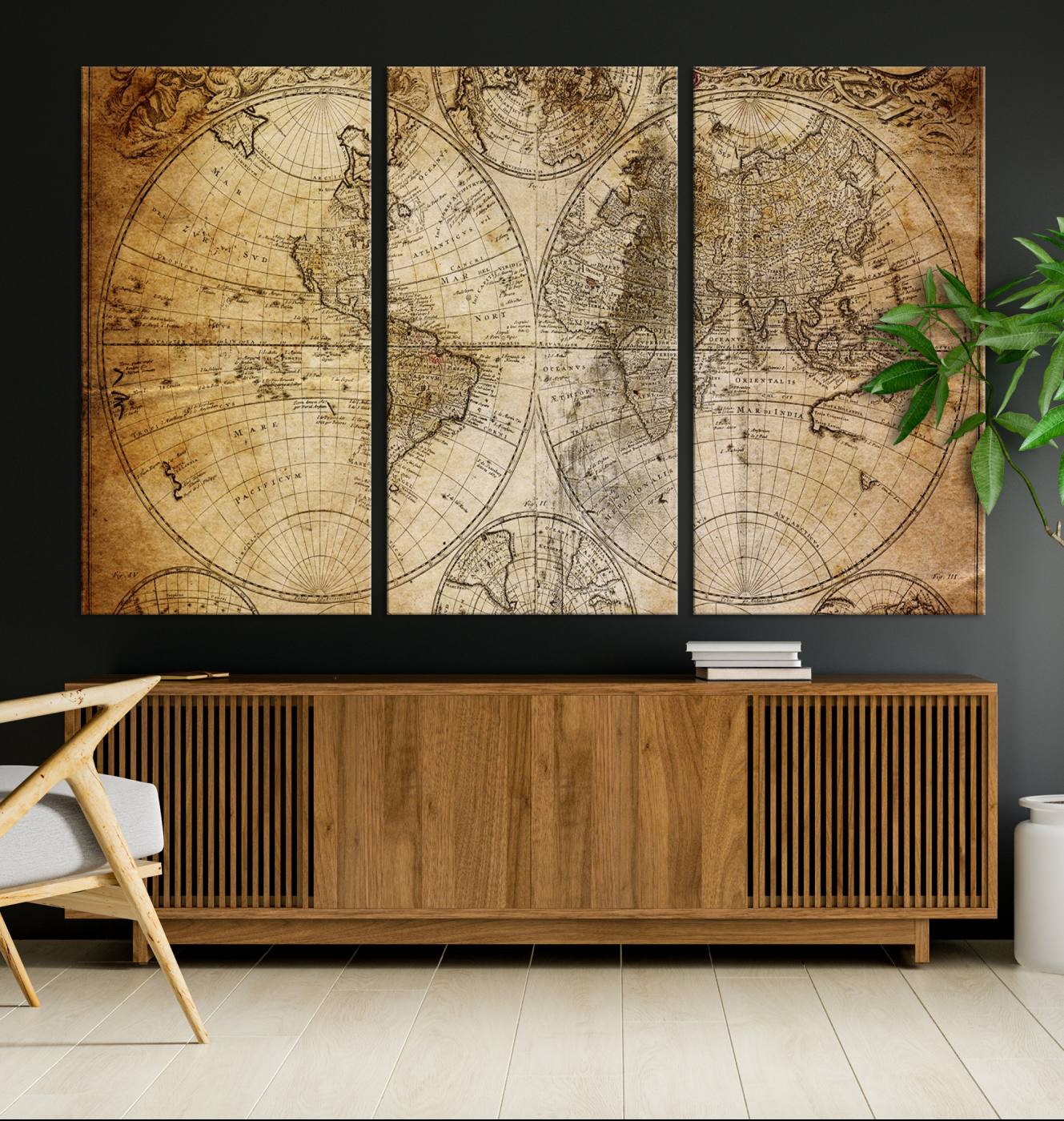 75053-MGV-CV-36X24-Push Pin World Map Canvas Print – Travel Tracker Wall Art for Couples, Perfect Anniversary Gift for Home or Office Decor