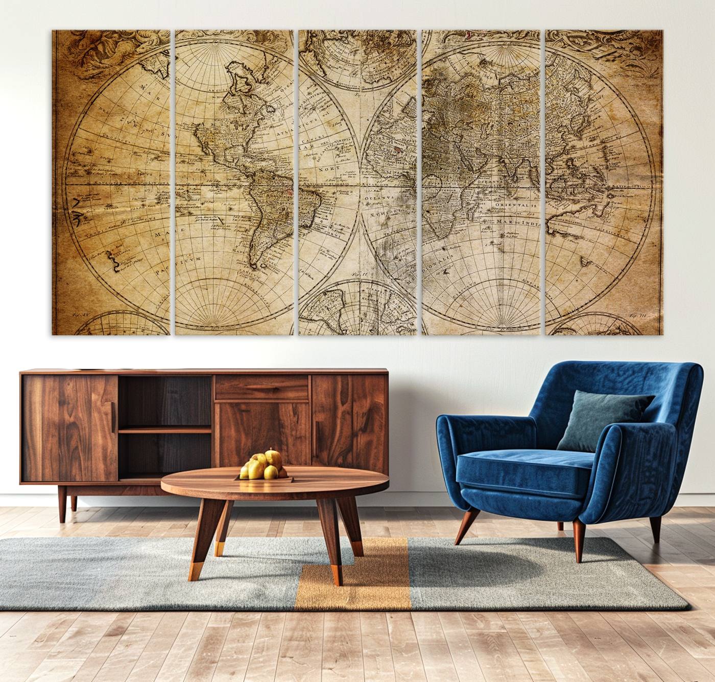 75053-MGV-CV-36X24-Push Pin World Map Canvas Print – Travel Tracker Wall Art for Couples, Perfect Anniversary Gift for Home or Office Decor