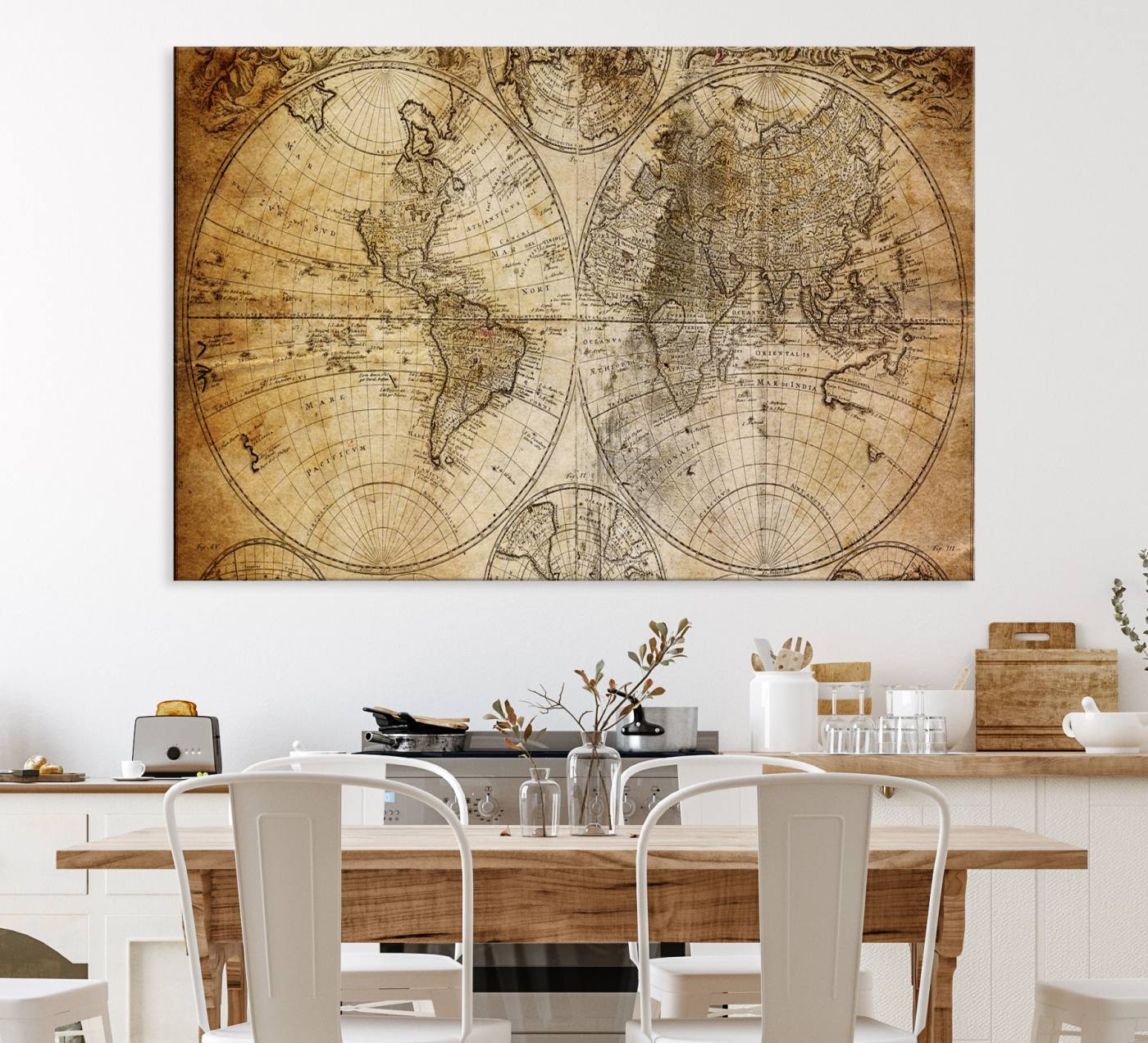 75053-MGV-CV-36X24-Push Pin World Map Canvas Print – Travel Tracker Wall Art for Couples, Perfect Anniversary Gift for Home or Office Decor