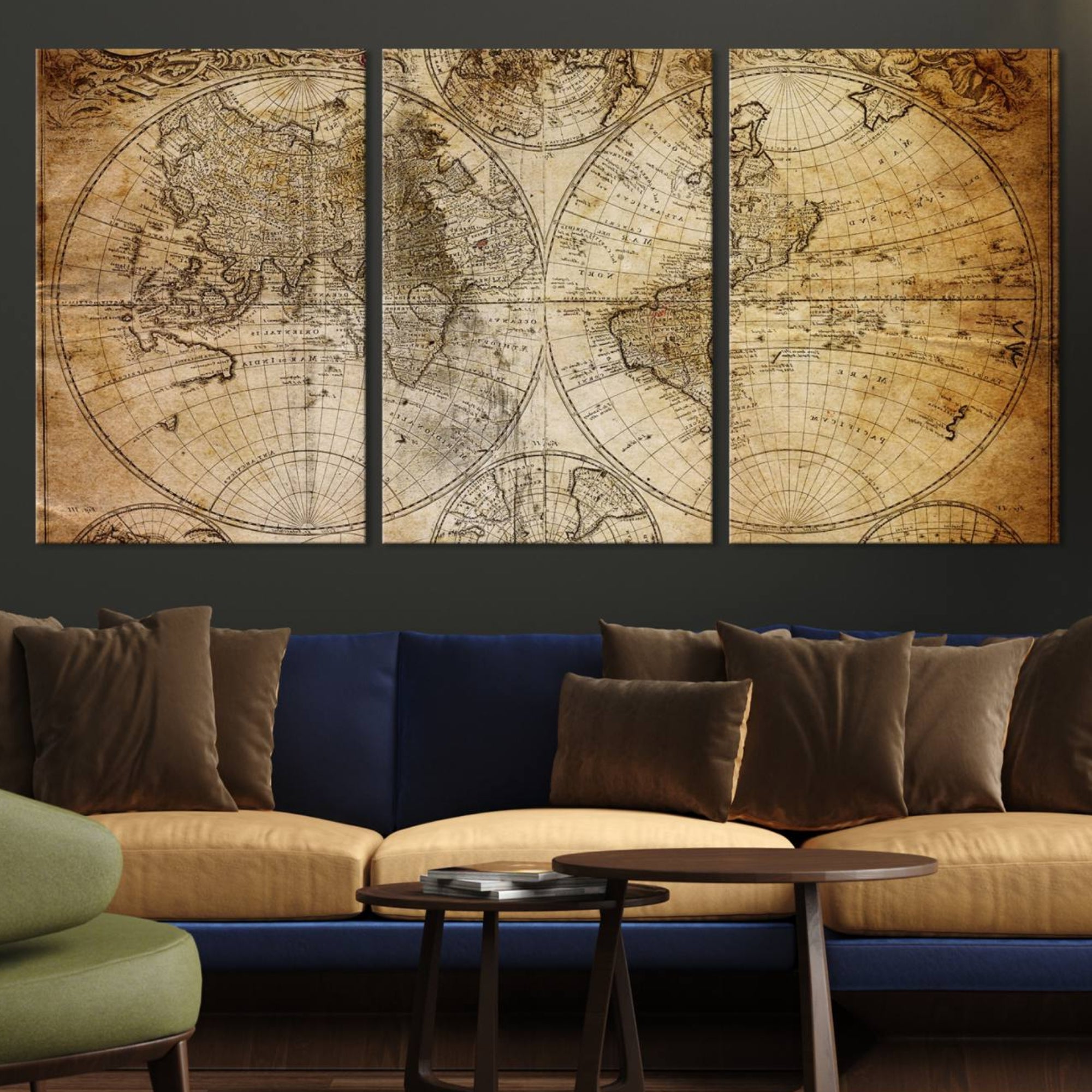 75053-MGV-CV-36X24-Push Pin World Map Canvas Print – Travel Tracker Wall Art for Couples, Perfect Anniversary Gift for Home or Office Decor