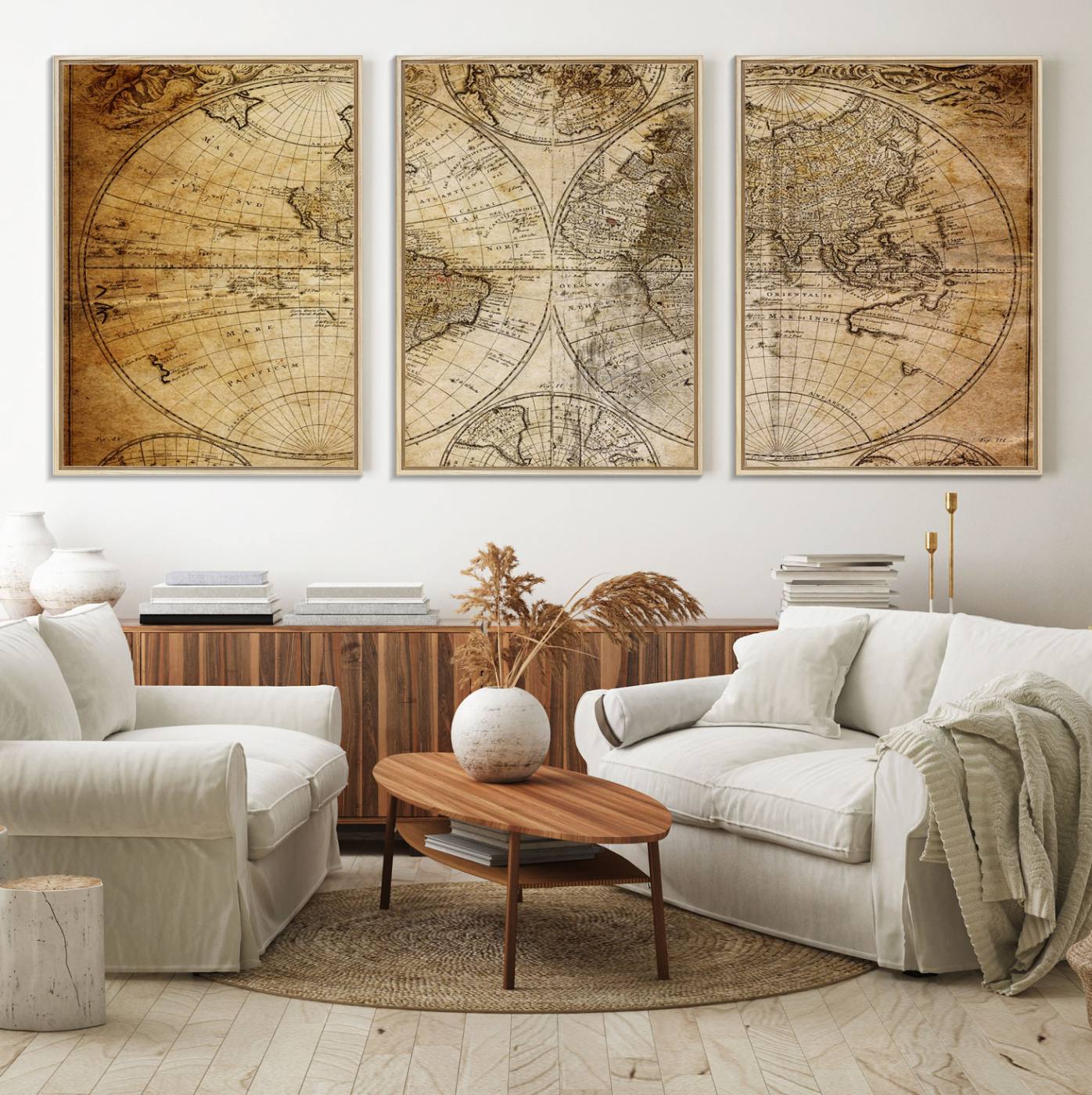 75053-MGV-FC-60X30-3P_Natural-Push Pin World Map Canvas Print – Travel Tracker Wall Art for Couples, Perfect Anniversary Gift for Home or Office Decor