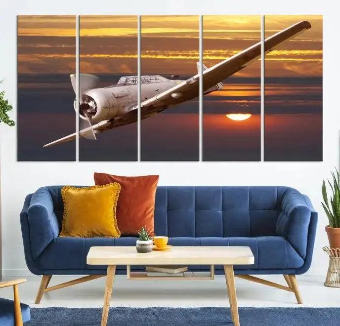 Old War Plane Wall Art Canvas Print