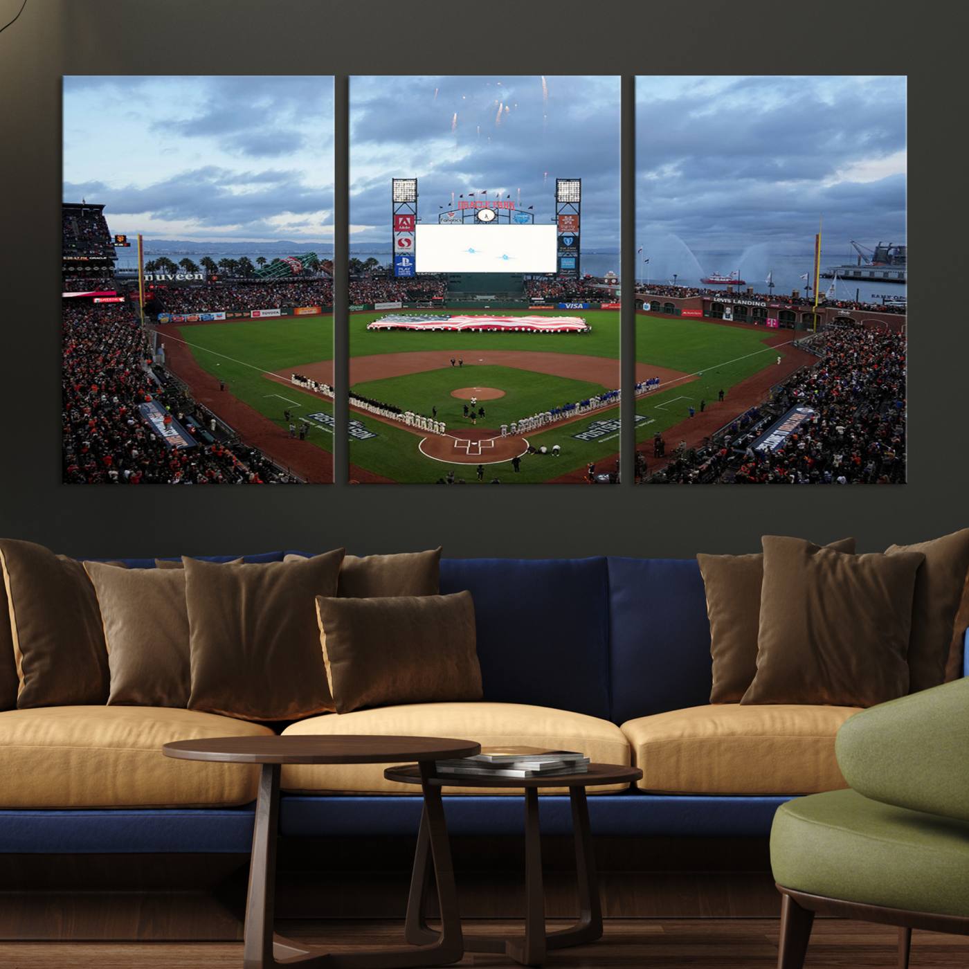 Oracle Park San Francisco Giants Wall Art | Oracle Park Stadium Canvas Print| Large Framed Baseball Wall Decor
