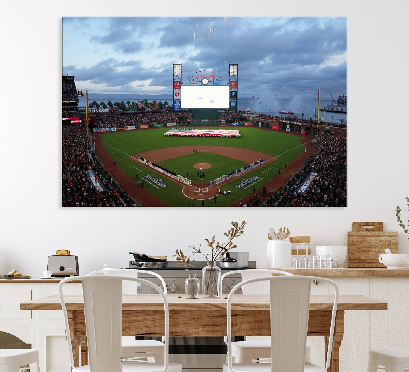 Oracle Park San Francisco Giants Wall Art | Oracle Park Stadium Canvas Print| Large Framed Baseball Wall Decor