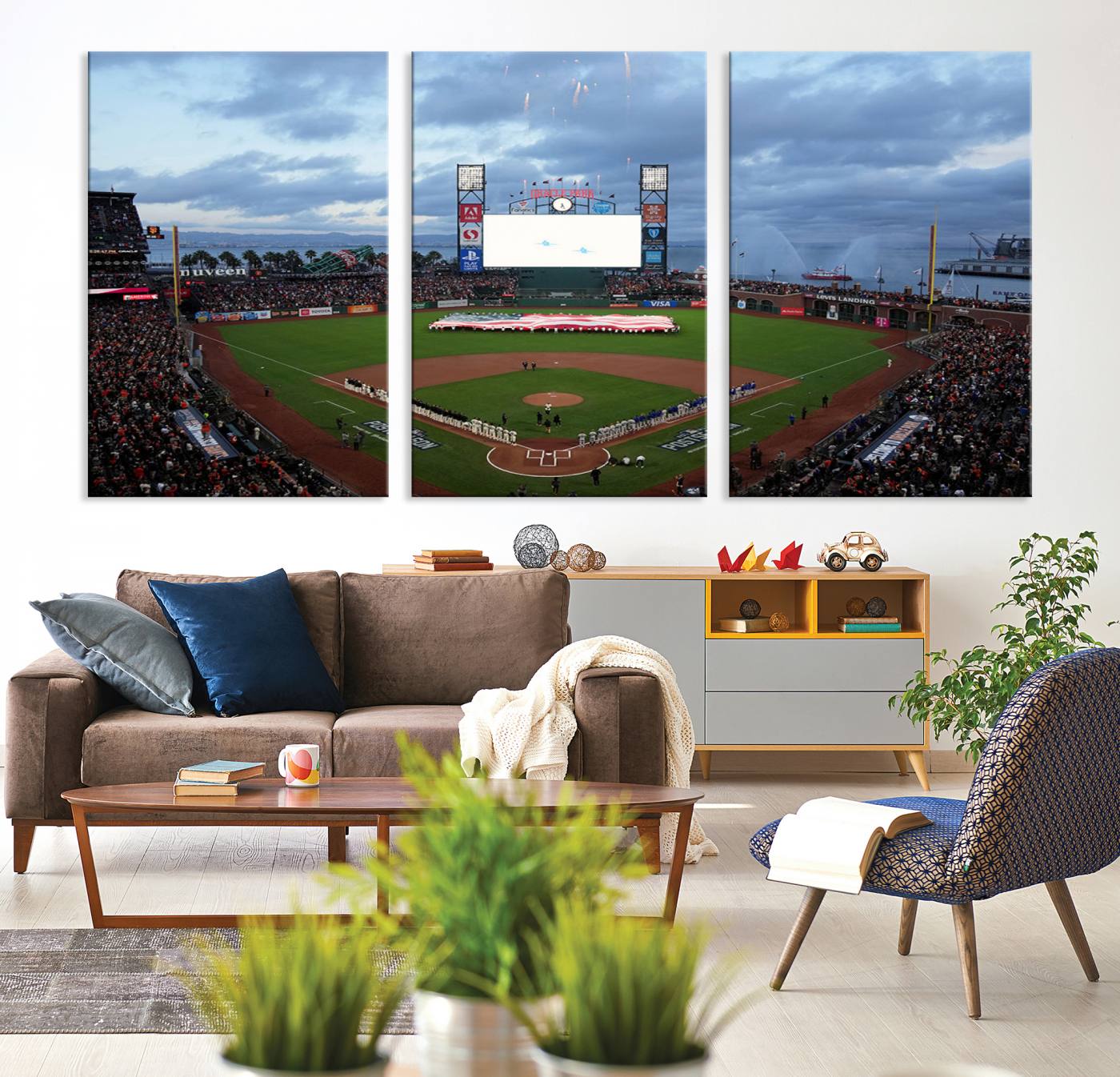 Oracle Park San Francisco Giants Wall Art | Oracle Park Stadium Canvas Print| Large Framed Baseball Wall Decor