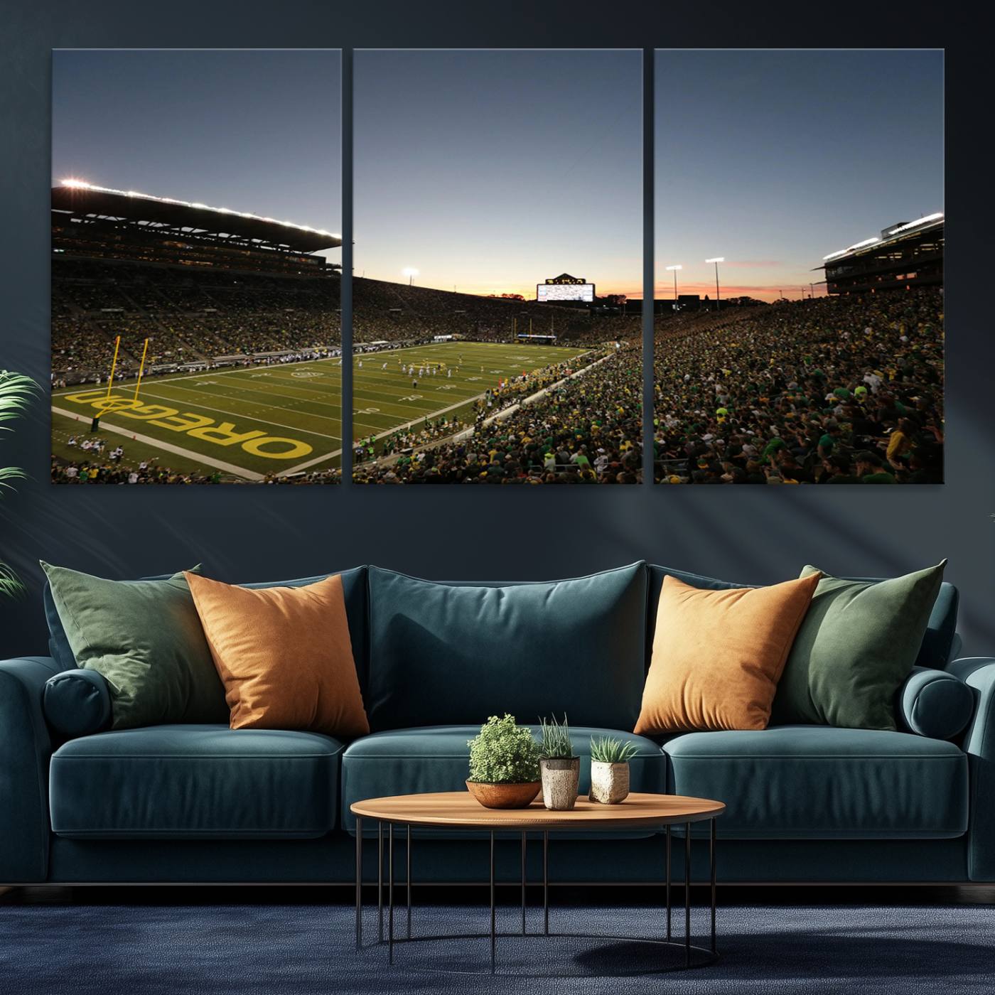 21429-MGV-CV-36X24-Oregon Ducks Football Team Print - Eugene Autzen Stadium Wall Art Canvas Print