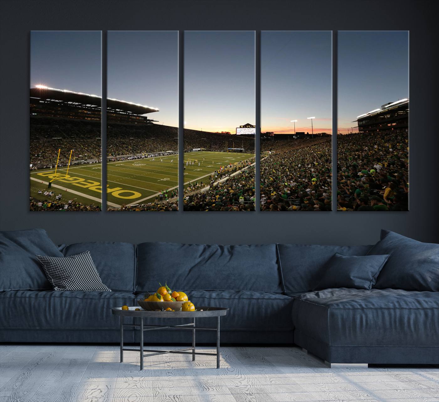 21429-MGV-CV-36X24-Oregon Ducks Football Team Print - Eugene Autzen Stadium Wall Art Canvas Print